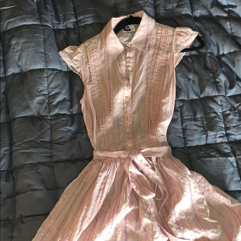 D&G dress sz 42/US 6, pink with metallic thread💕